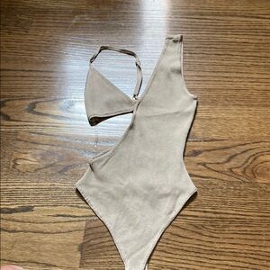 Hera Collection Tan Suede Bodysuit